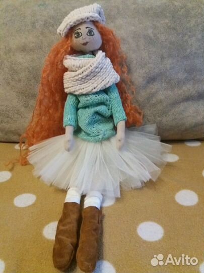Кукла текстильная ручной работы 50 см