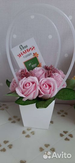 Букет из мыльных роз на 1 сентября