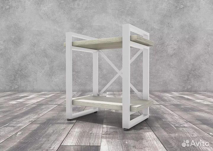 Тумба прикроватная Айсберг Лофт 40 белый/дуб крафт