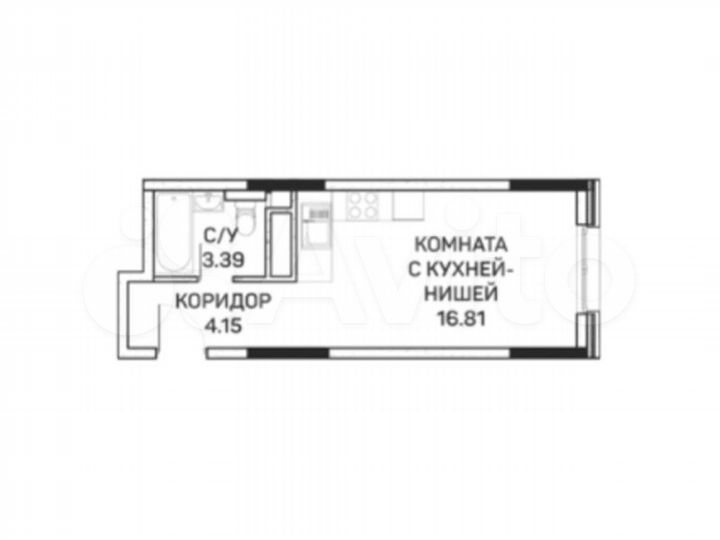 Апартаменты-студия, 24,4 м², 4/8 эт.