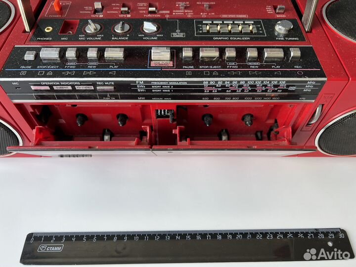 Ретро магнитофон Sanyo M-W24K. Япония. Кассетный