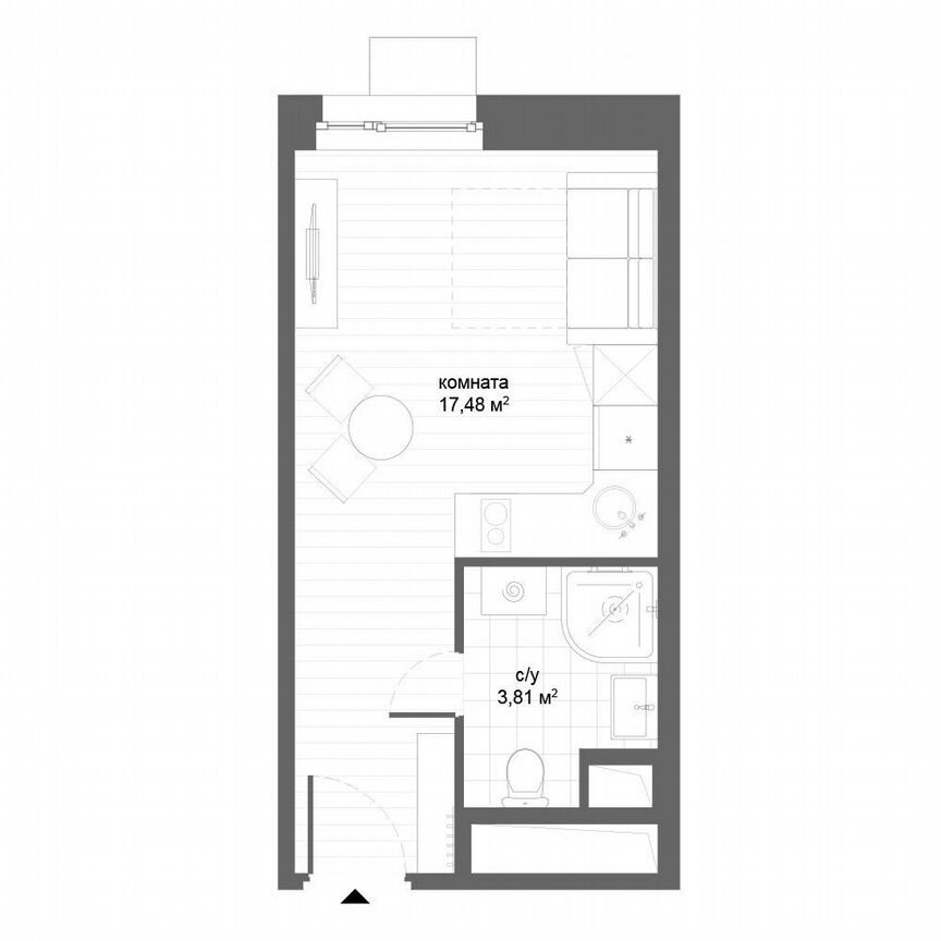 Апартаменты-студия, 21,3 м², 13/21 эт.