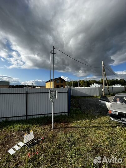 Монтаж трубостойки, щит учёта