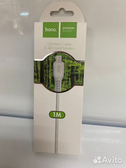 Кабель microUSB Hoco X20 Flash (2A,1m) white