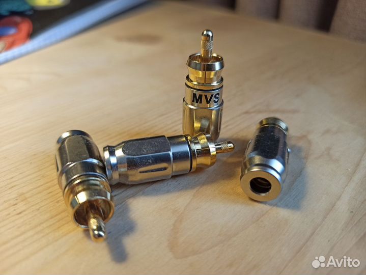 Акустический разъем коннектор RCA, 4 шт до 5 мм