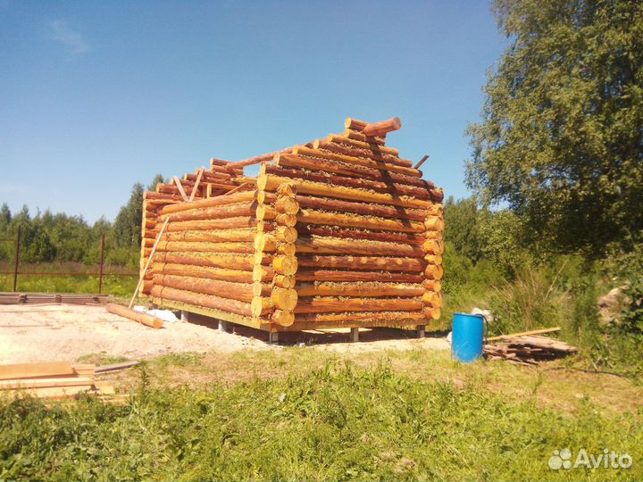 Сруб дома из больших диаметров