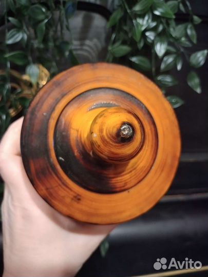 Большая солонка шкатулка дерево СССР