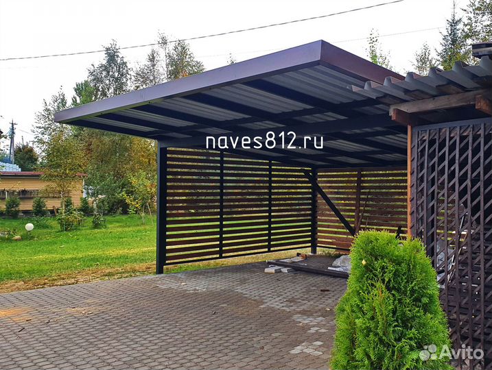 Навес 6х6м, современный дизайн