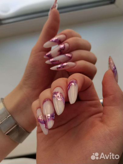Маникюр с покрытием, наращивание