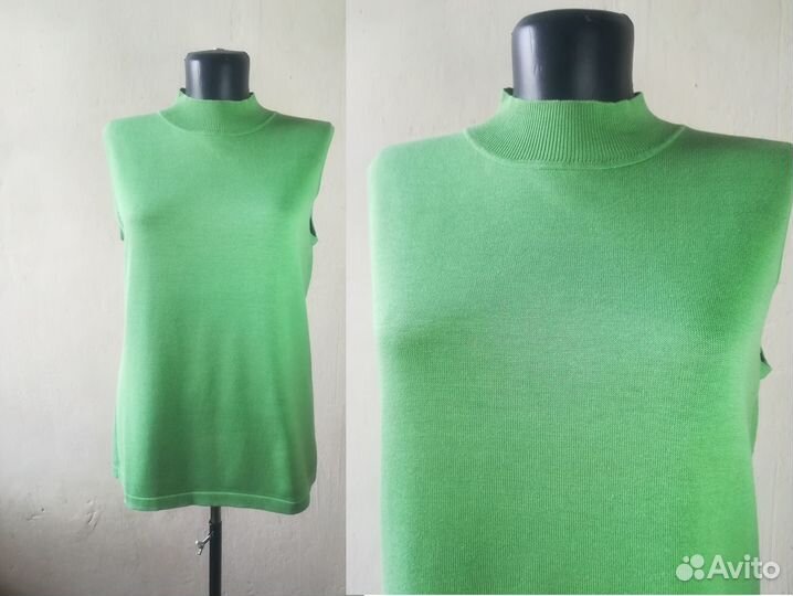Водолазка шелковая зеленая 46, М