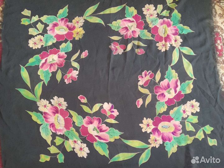 Шёлковый платок ручная роспись СССР