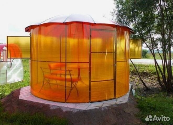 Сотовый поликарбонат для теплиц, 2.1х6 м, оранжевы