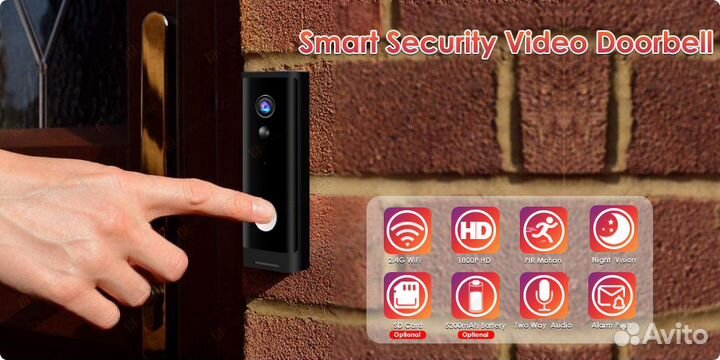 Умный видео звонок Tuya 1080P HD и поддержкой WiFi