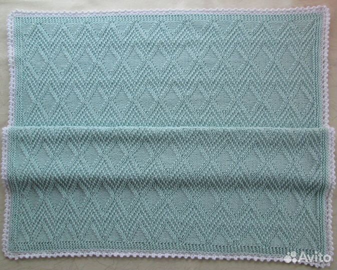 Плед хлопковый детский новый вязаный