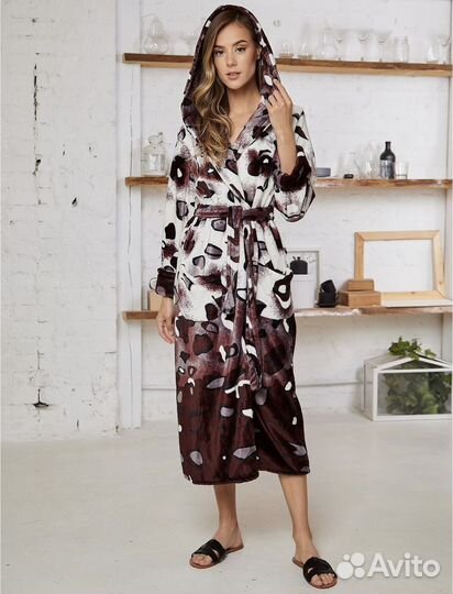 Халат новый банный с запахом мохровый