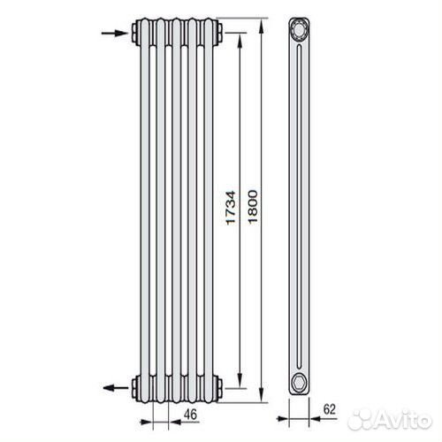 Стальной трубчатый радиатор отопления Zehnder 2180