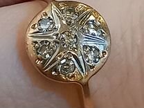 Кольцо с бриллиантами тарелочка малинка 585 СССР