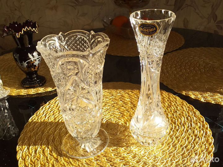 Вазы хрусталь Богемия Чехословакия