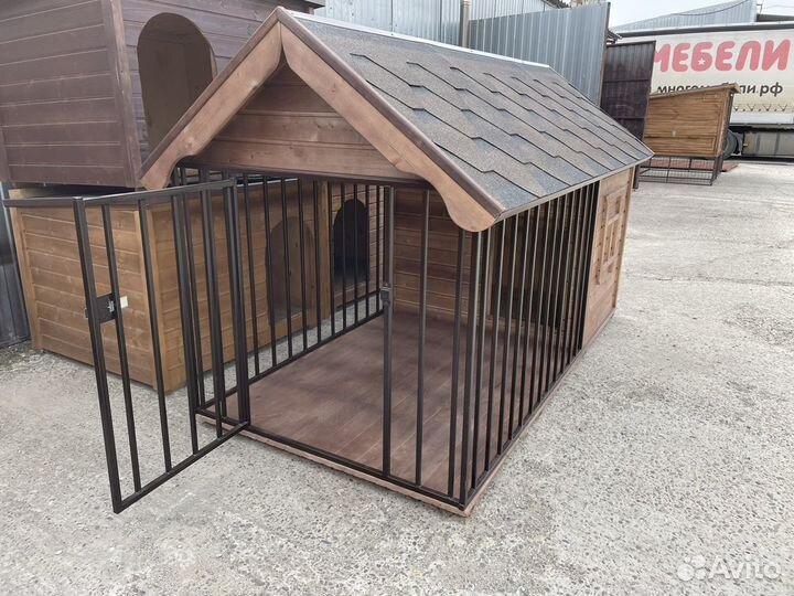 Вольер для собак с будкой