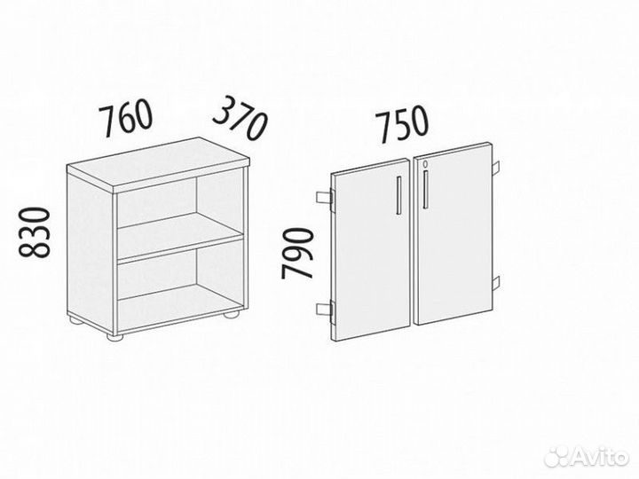 Стеллаж закрытый Альфа 61 540 для офиса