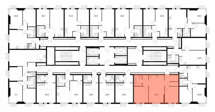 2-к. квартира, 58,6 м², 9/33 эт.