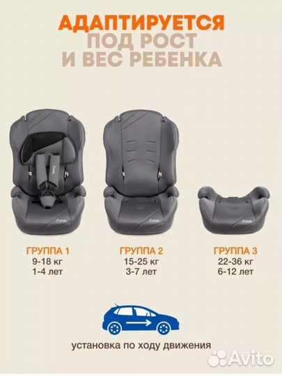 Универсальное детское кресло от 1 года - 12 лет