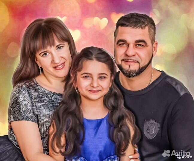 Портрет по фото на холсте подарок Астрахань