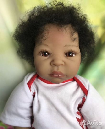 Темнокожий малыш, кукла реборн