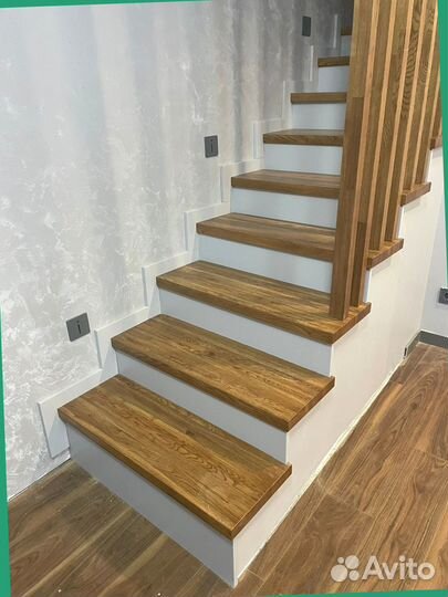 Отделка бетонной лестницы деревом