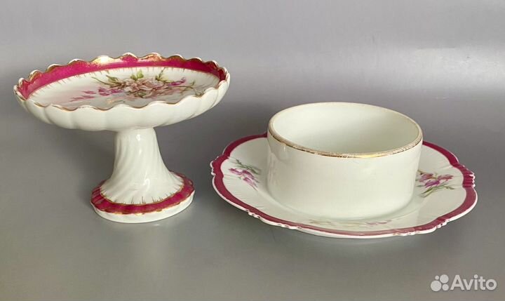 Вазочка на ножке/ конфетница и маслёнка, Кузнецов