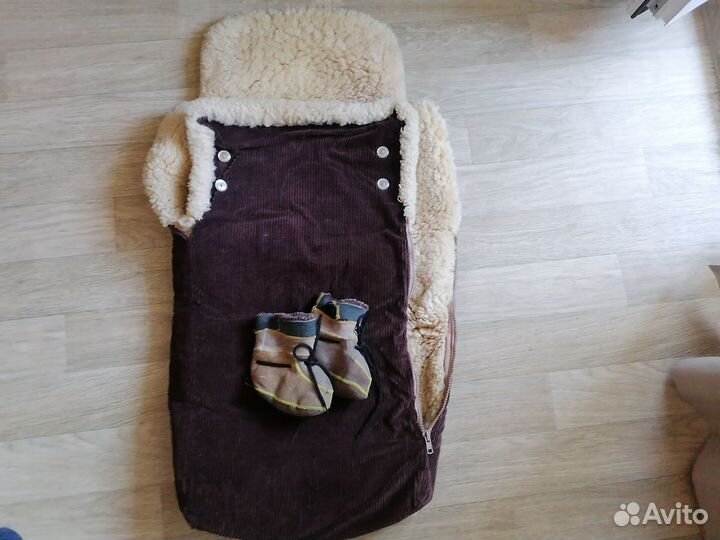 Конверт в коляску натуральный мех