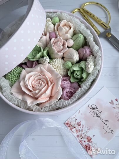 Зефирный букет. Цветы из зефира