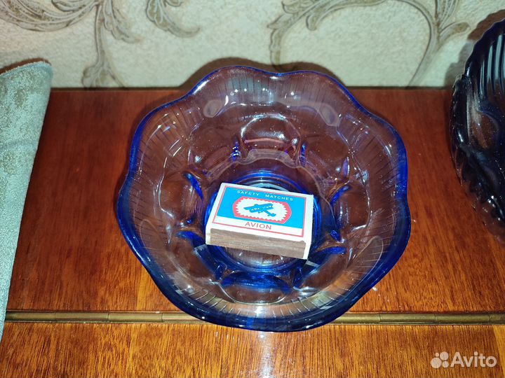 Вазочки синее стекло СССР