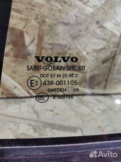 Стекло заднее левое глухое (форточка) volvo s80 2