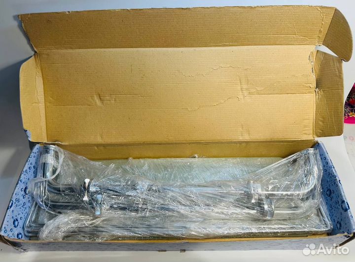 Полка для ванны стеклянная двойная K-2022 Wassekra