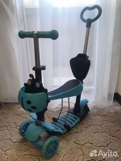 Самокат детский с сиденьем и ручкой