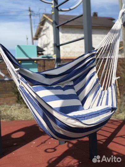 Кресло-гамак подвесное с подушками для дачи и дома