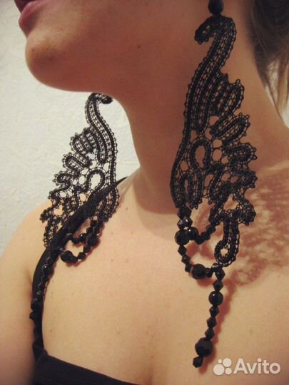 Серьги кружевные