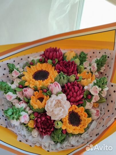 Съедобный букет из зефирных цветов на заказ