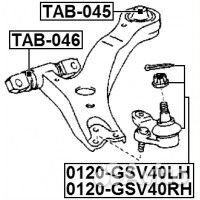 Опора шаровая нижняя левая (toyota camry ACV40/GSV