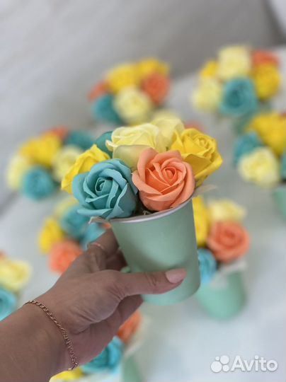 Букет из мыльных роз