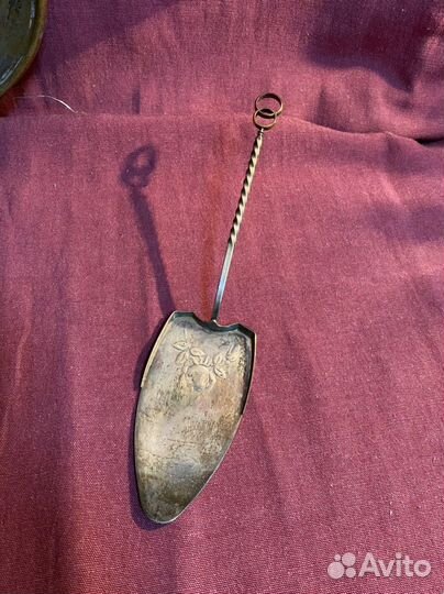 Лопатка для торта серебро 916, позолота