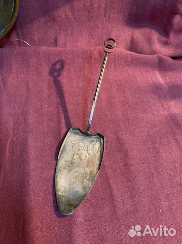 Лопатка для торта серебро 916, позолота