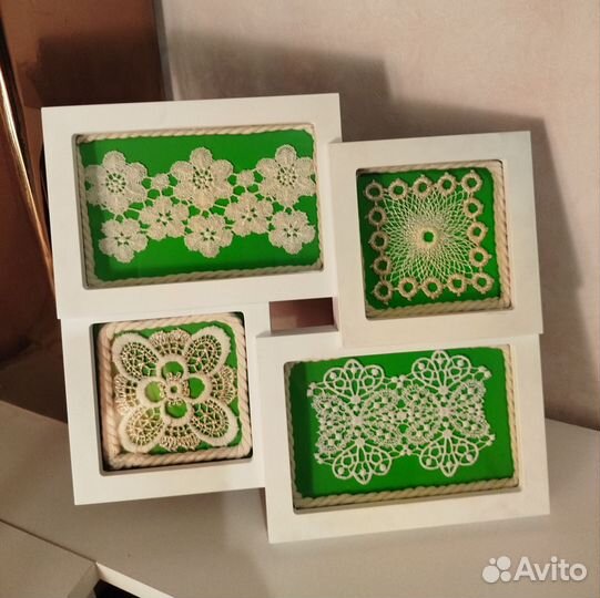 Декоративная рамка с элементами кружева, декор