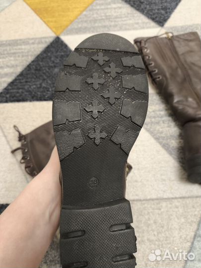 Сапоги женские 38 (нат кожа, нат мех) б/у