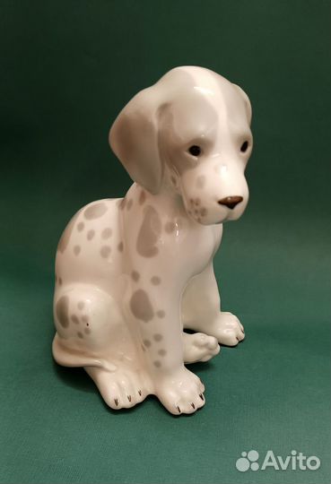 Фарфоровая статуэтка «Щенок мраморного дога», лфз