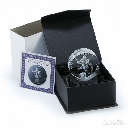 Знак зодиака - Водолей монета, тираж всего 99 шт