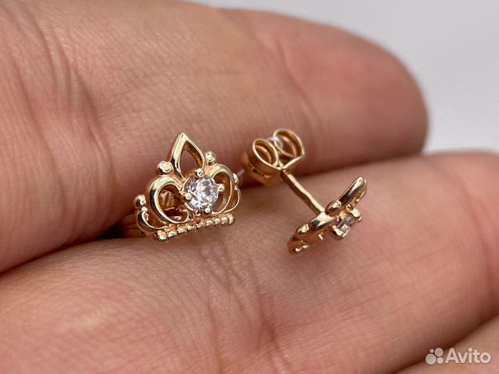 Золотые серьги Гвоздики 1.09 гр. 
