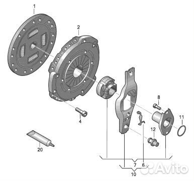 Комплект сцепления WV polo