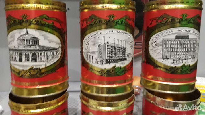 5 банок жестяных для круп